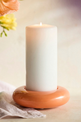 Anthropologie Bubble Ceramic Pillar Dish In Orange