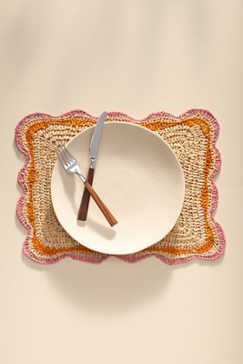 Handwoven Rectangle Garden Party Placemat (Sand Color)
