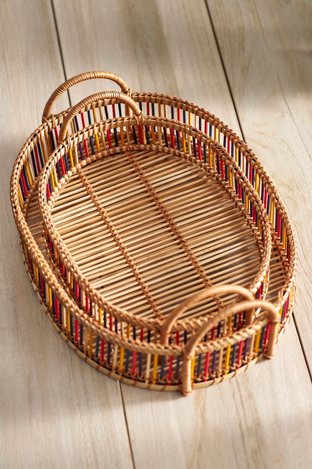 Colorful Bamboo Nesting Trays, Set of 2 #2