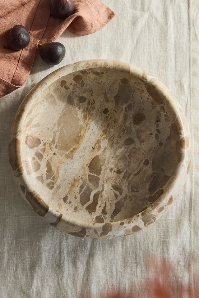 Butterscotch Marble Serving Bowl #1