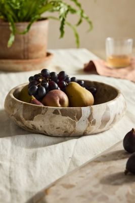 Butterscotch Marble Serving Bowl