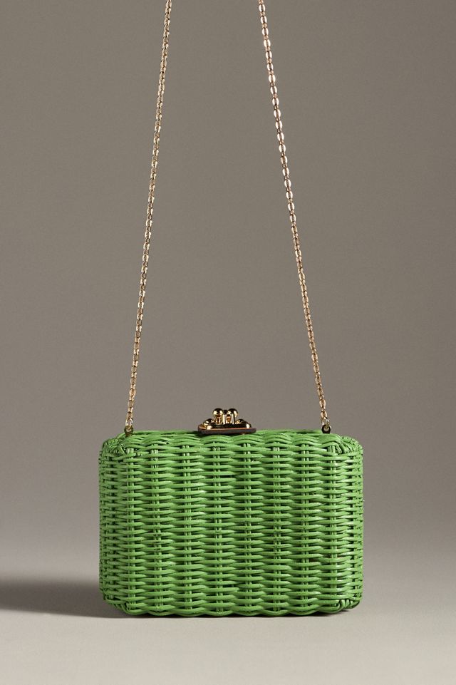 Frances Valentine Paige Wicker Box Clutch #1