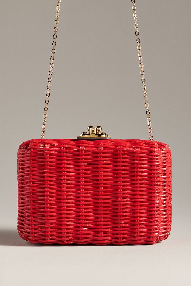Frances Valentine Paige Wicker Box Clutch #1