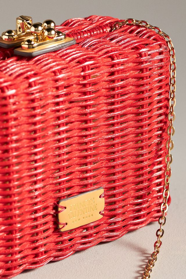 Frances Valentine Paige Wicker Box Clutch #2