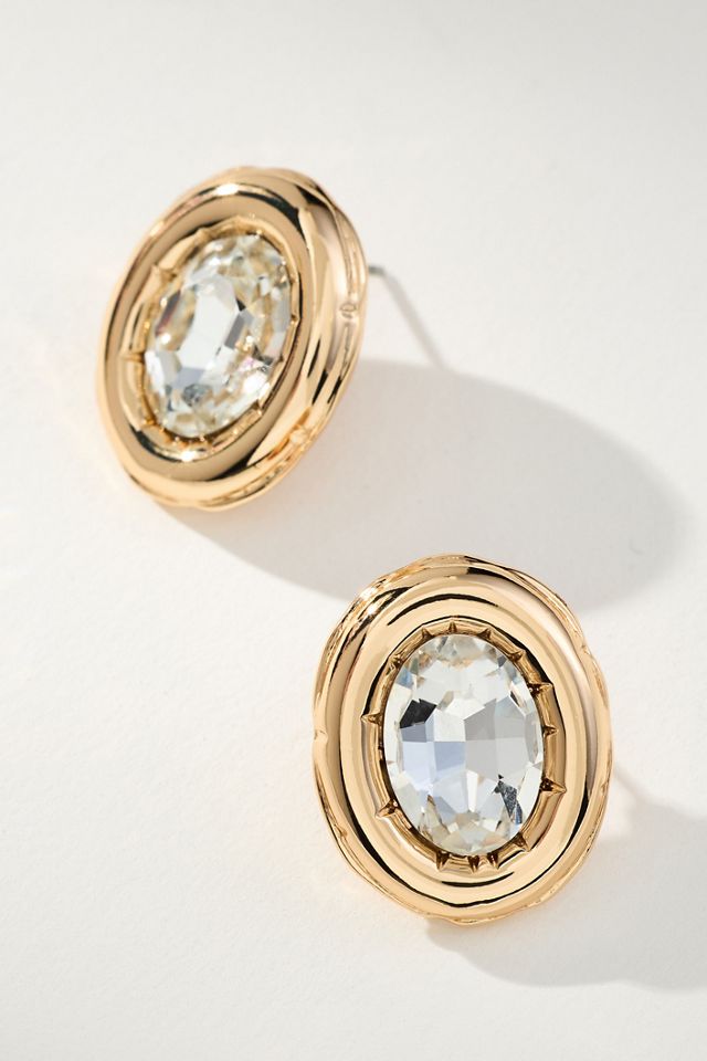 Crystal Oval Pendant Earrings #2
