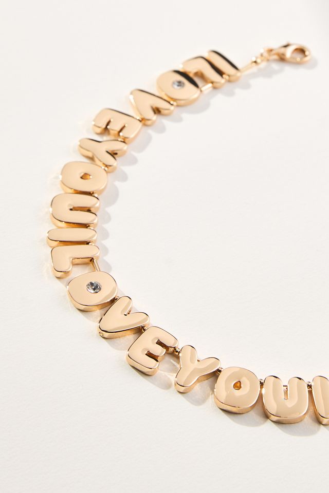 Bubble Letter Text Necklace #3
