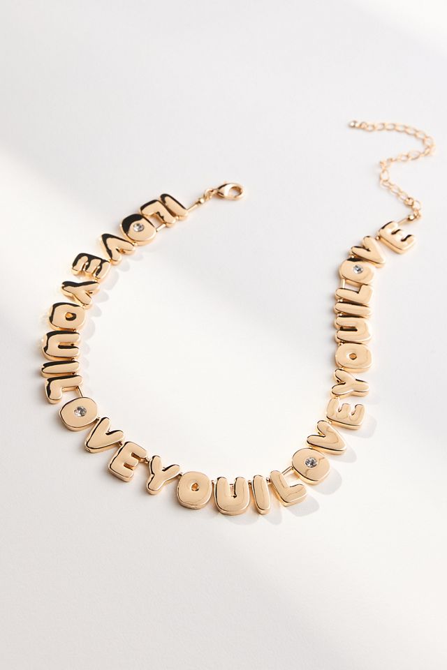 Bubble Letter Text Necklace #2