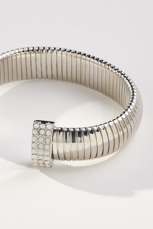 Bracelet Manchette Côtelé Pavé #2