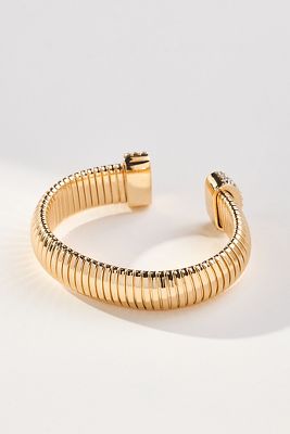 Shop By Anthropologie Pavé Ribbed Cuff Bracelet In Gold