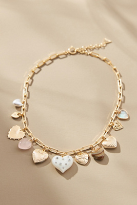 Heart Pendant & Multi Charm Necklace main image 0
