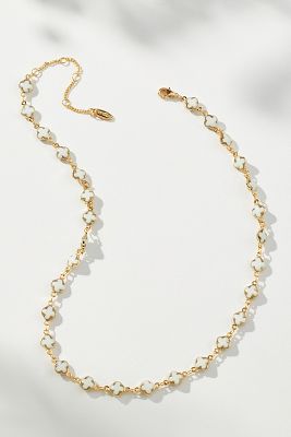 Gold-Plated Mini Clover Beaded Necklace