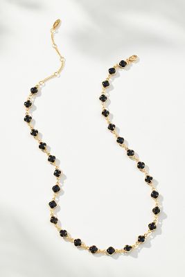 Gold-Plated Mini Clover Beaded Necklace