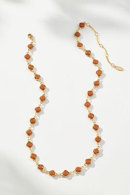 Gold-Plated Mini Clover Beaded Necklace