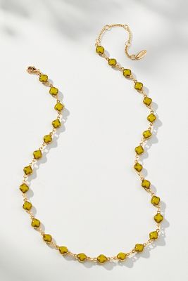 Gold-Plated Mini Clover Beaded Necklace