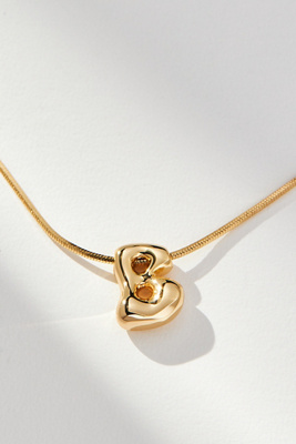 By Anthropologie Mini Bubble Letter Monogram Necklace In Multicolor