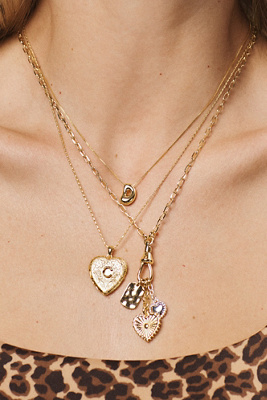 By Anthropologie Mini Bubble Letter Monogram Necklace In Multicolor