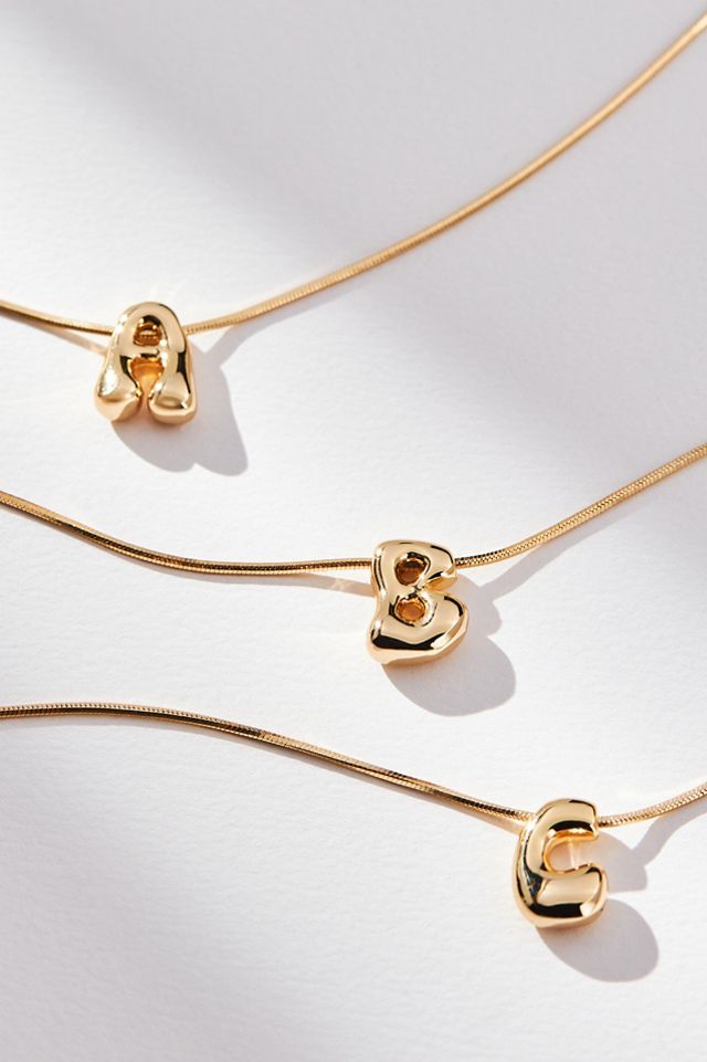 Mini Bubble Letter Monogram Necklace