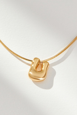By Anthropologie Mini Bubble Letter Monogram Necklace In Multicolor