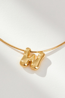 By Anthropologie Mini Bubble Letter Monogram Necklace In Multicolor