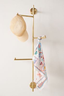 Aldina Brass Swivel Hook Rack