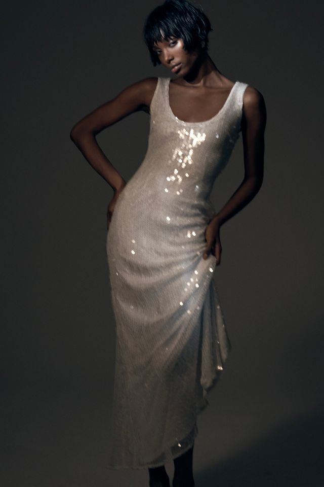 Hutch Sleeveless Scoop-Neck Sequin Column Maxi Dress #1