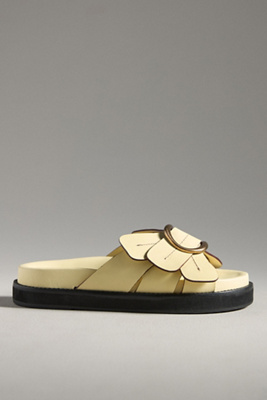 Farm Rio Banana Yellow Daisy Slide Sandal In Yellow