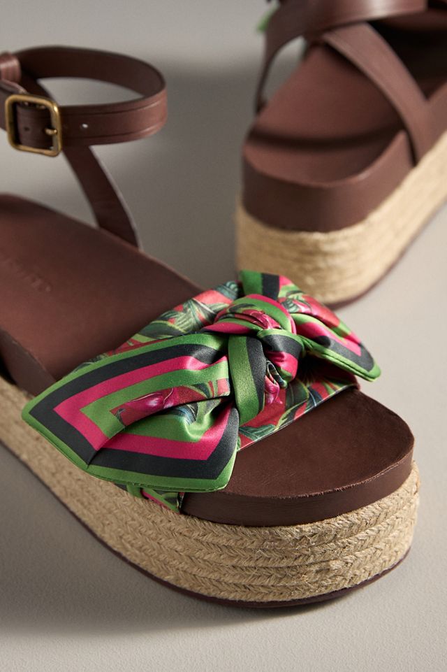 Farm Rio Scarf Raffia Platform Sandals #2