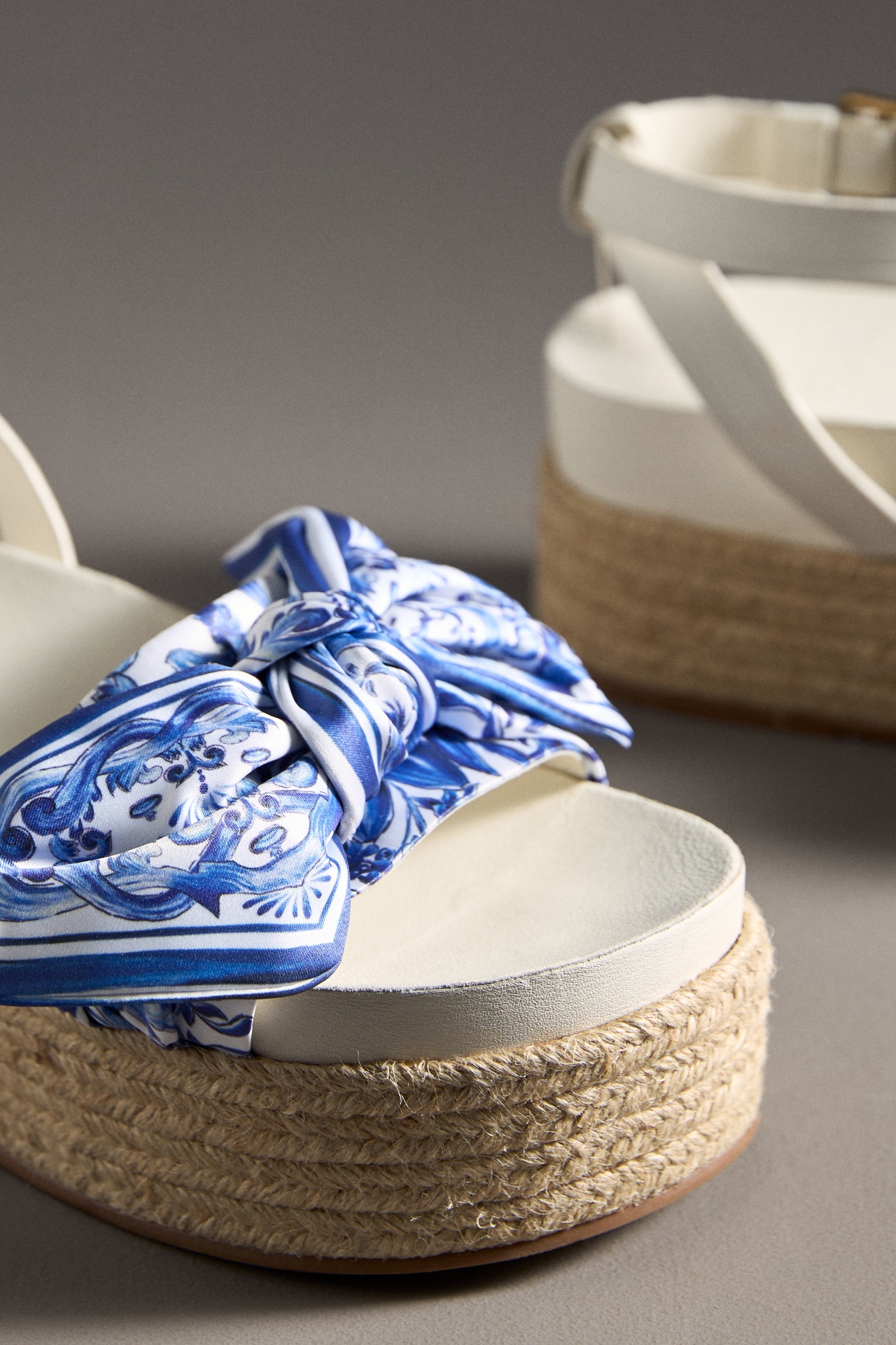 Farm Rio Scarf Raffia Platform Sandals