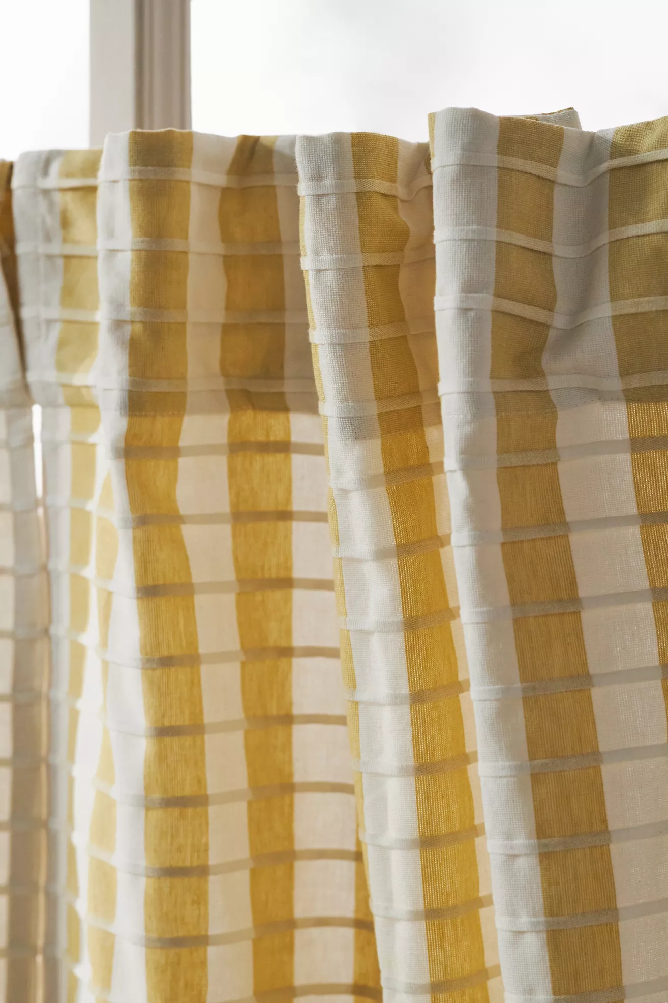 Cotton Woven Stripe Café Curtains, Set of 2 - thumbnail 8