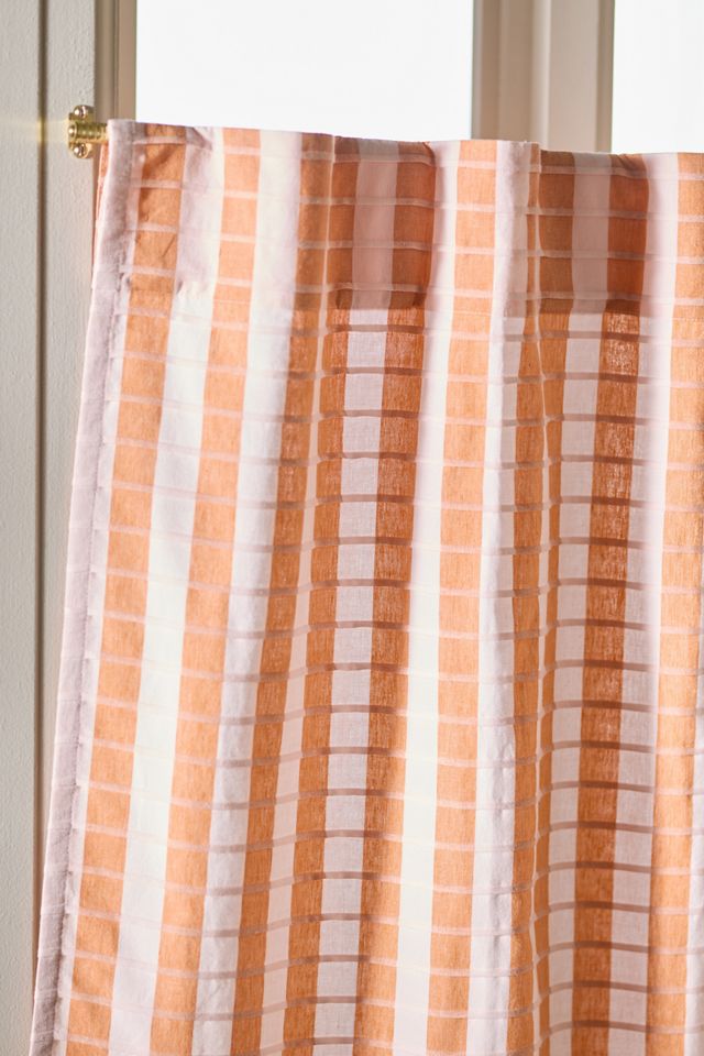 Cotton Woven Stripe Café Curtains, Set of 2 #1