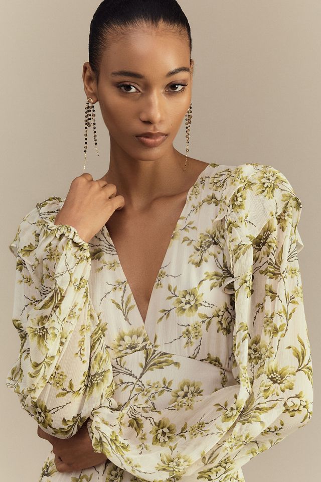 BHLDN Liana Printed V-Neck Long-Sleeve Maxi Dress #2