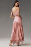 BHLDN Evelyn Lace V-Neck High-Low Midi Dress