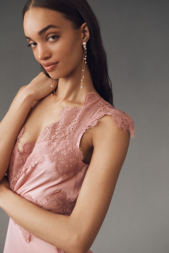 Anthropologie★BHLDN Evelyn Lace V-Neck High-Low Midi Dress BHLDN Evelyn Lace V-Neck High-Low Midi Dress | Anthropologie