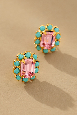 The Pink Reef Crystal Petite Stud Earrings