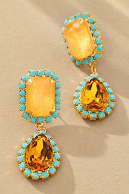 The Pink Reef Jewel Drop Neon Earrings
