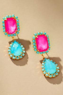 The Pink Reef Jewel Drop Neon Earrings