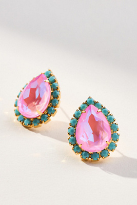 The Pink Reef Pear Stud Earrings In Pink