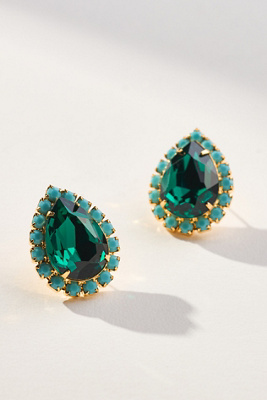 The Pink Reef Pear Stud Earrings In Multicolor