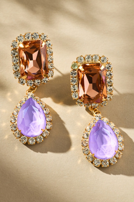 The Pink Reef Jewel Neons Drop Earrings In Metallic