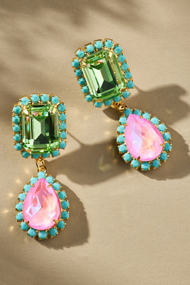 The Pink Reef Jewel Neons Drop Earrings In Multi