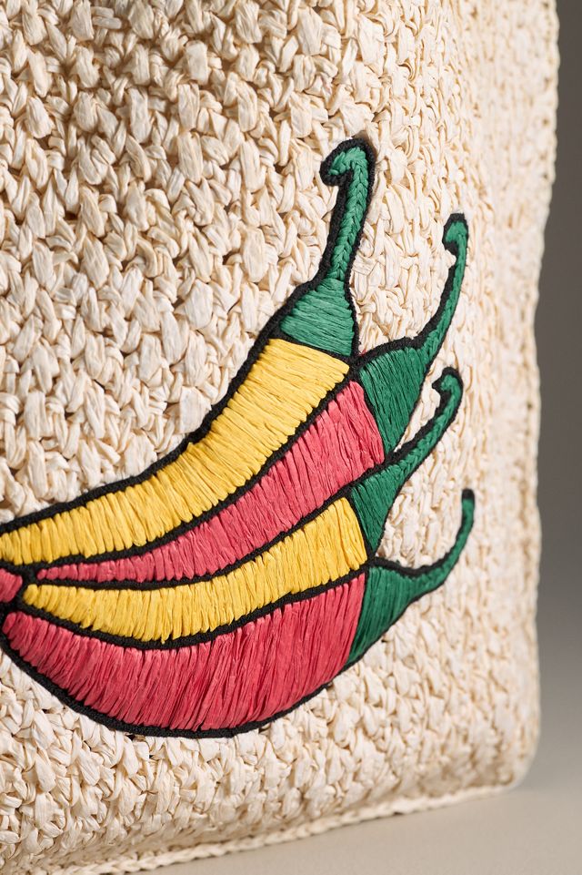Farmers Market Raffia Tote #3