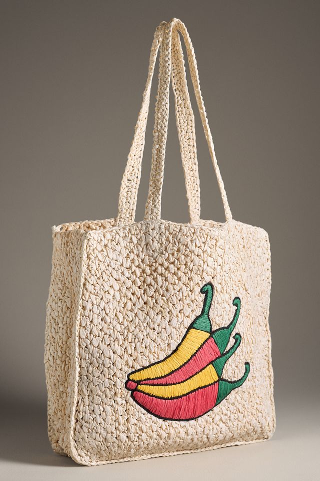 Farmers Market Raffia Tote #1