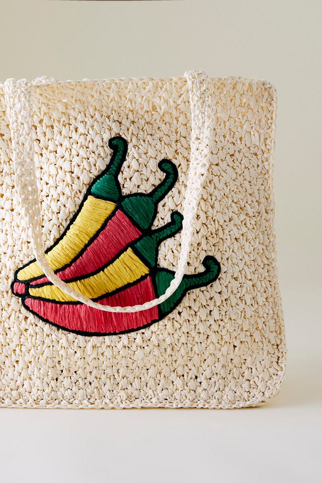 Farmers Market Raffia Tote #5