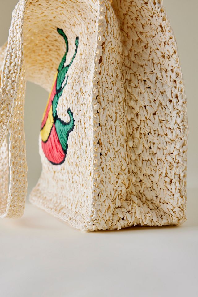 Farmers Market Raffia Tote #6