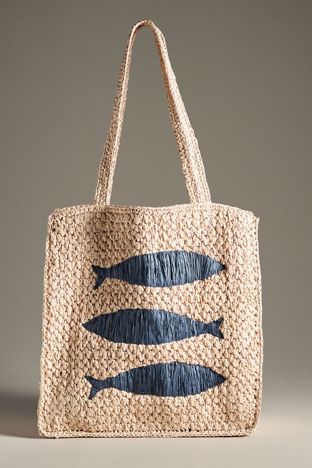 Farmers Market Raffia Tote #1