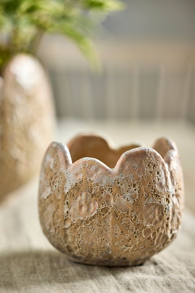 Rounded Leaves Ceramic Planter #2