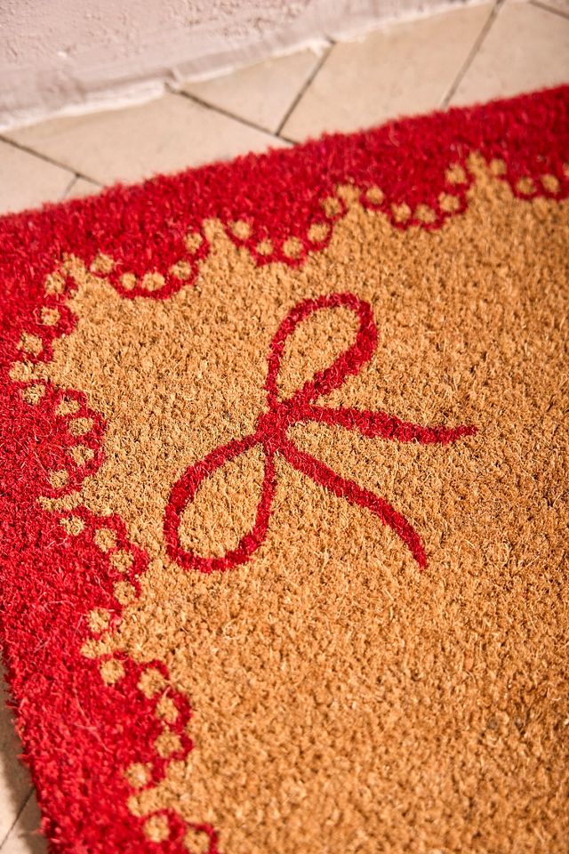 Scalloped Bow Coir Doormat #1
