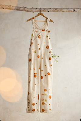 DYE KWEEN FLORAL CANVAS OVERALLS 