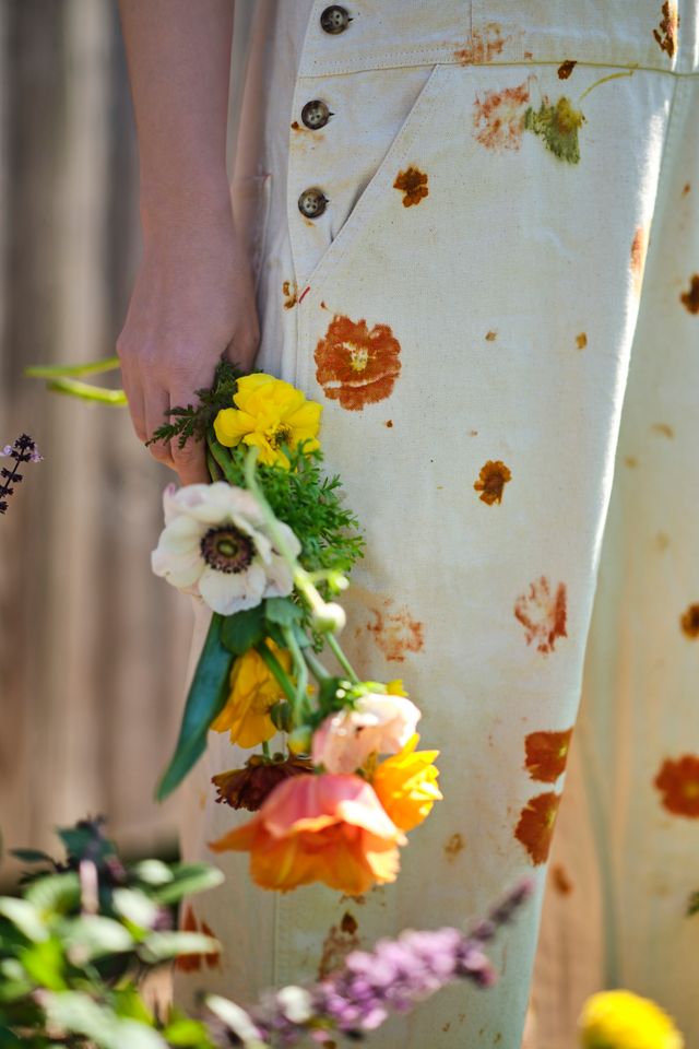 Floral Canvas Overalls #3