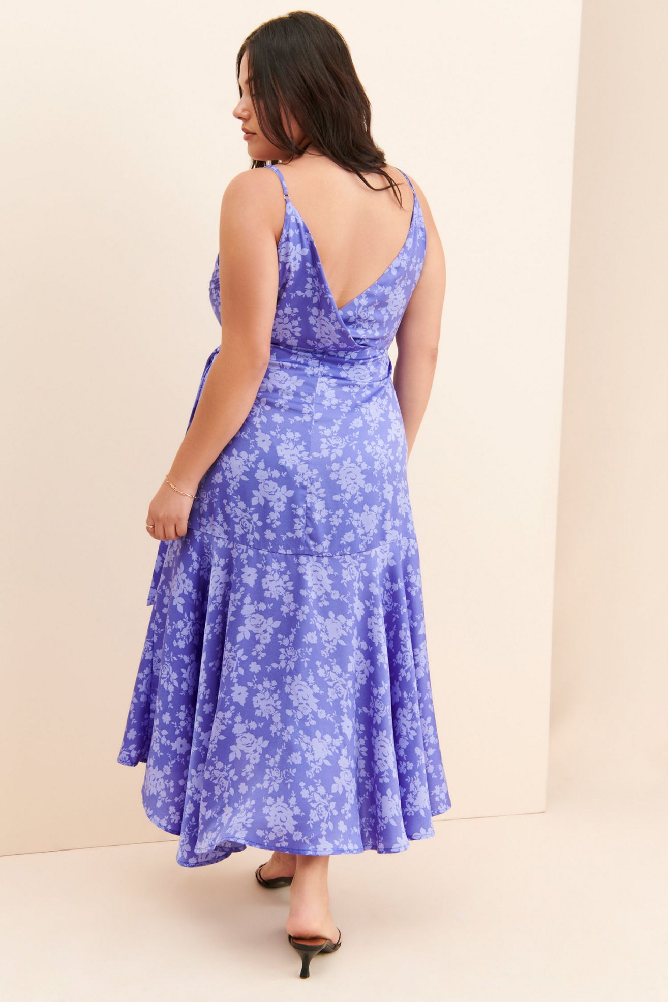 en elly Floral Ruffled Wrap Dress